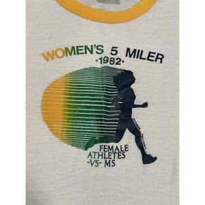 Women’s Vtg 1982 Female Athletes VS MS 50/50 Single Stich T Shirt 5 Miler Run